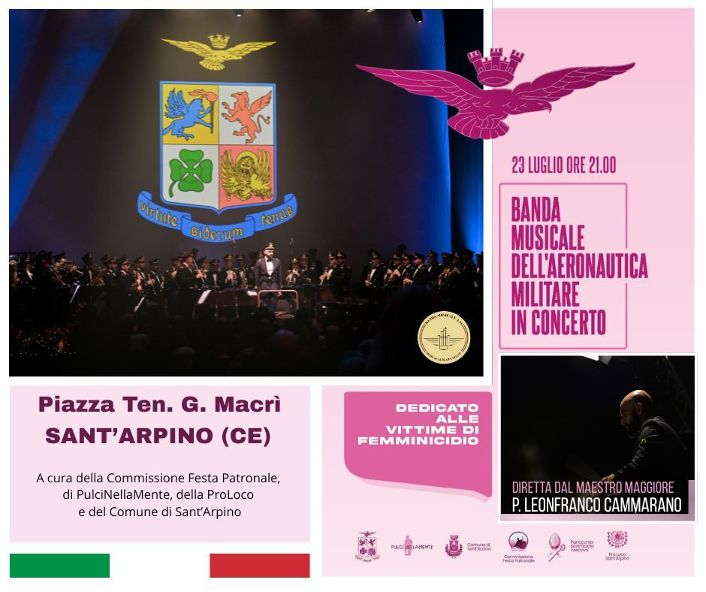 La Banda dell’Aeronautica Militare a Sant’Arpino per le Vittime di Femminicidio